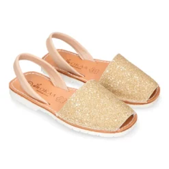 Menorquina tira en piel EXTRA SUAVE con glitter.
