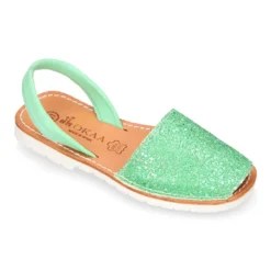 Menorquina tira en piel EXTRA SUAVE con glitter.