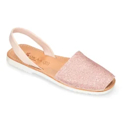 Menorquina tira en piel EXTRA SUAVE con glitter.