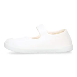 Mercedita BAREFOOT niña sin cordones en lona en color blanco
