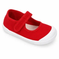 Mercedita BAREFOOT niña sin cordones en lona en color rojo