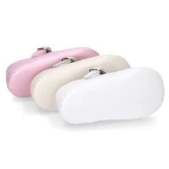 Mercedita bebé en forma de T con lazo en piel NACARADA.