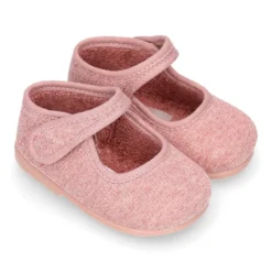 Mercedita bebé niña casa lona punto colores pasteles suela SUPER FLEXIBLE.