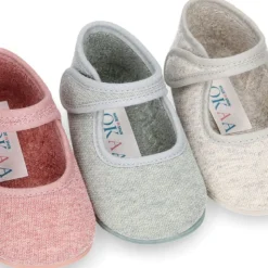 Mercedita bebé niña casa lona punto colores pasteles suela SUPER FLEXIBLE.