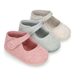 Mercedita bebé niña casa lona punto colores pasteles suela SUPER FLEXIBLE.