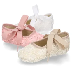 Mercedita BEBÉ NIÑA tipo angelito en algodón ENCAJE.