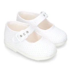 Mercedita bebés lona topitos suela SUPER FLEXIBLE.
