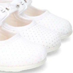 Mercedita bebés lona topitos suela SUPER FLEXIBLE.