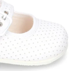 Mercedita bebés lona topitos suela SUPER FLEXIBLE.