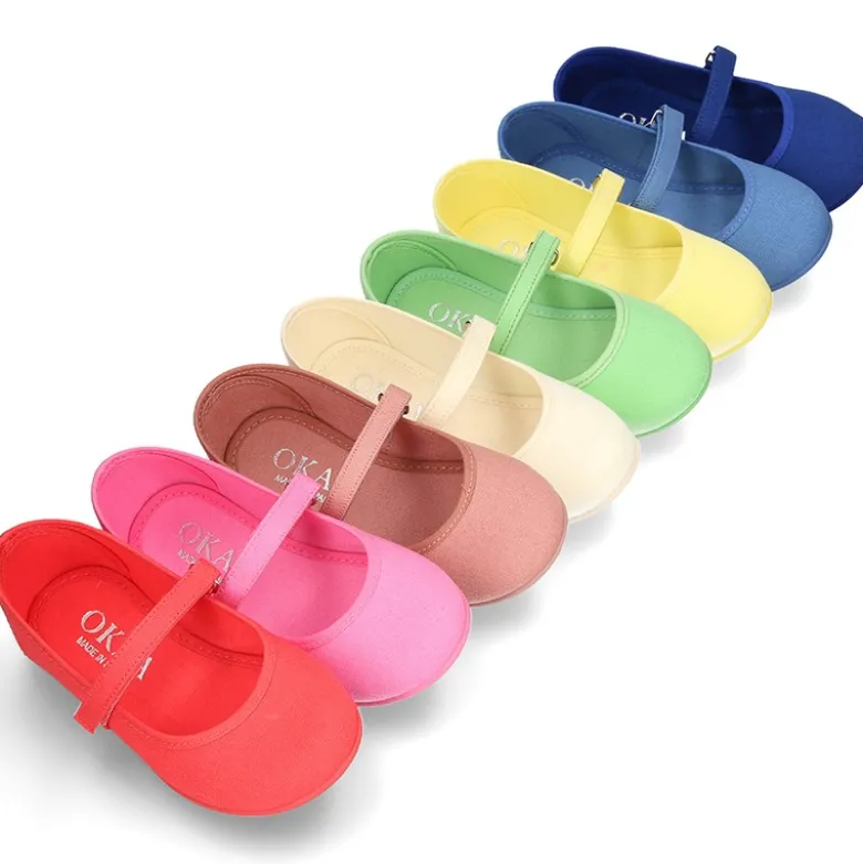 Mercedita básica con cierre adherente en lona algodón NUEVOS COLORES de temporada.