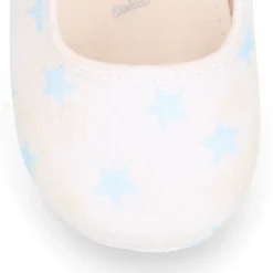 Mercedita con cierre adherente en lona con estrellas para bebés.