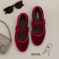 Mercedita mujer en terciopelo fucsia con elástico