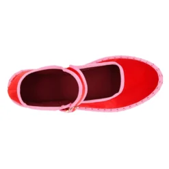Mercedita mujer en terciopelo rojo con hebilla y clip