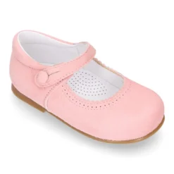 Mercedita niña clásica con botón en piel ante en colores de MODA.