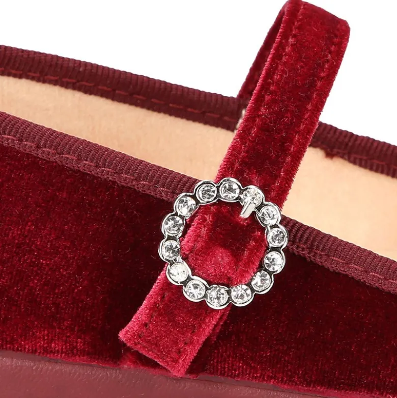 Mercedita niña con hebilla tipo DIAMANTES en Terciopelo.