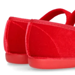 Mercedita niña con hebilla tipo DIAMANTES en Terciopelo ROJO.