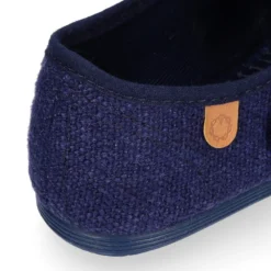 Mercedita niña con hebilla tipo japonesa en LINO AZUL.