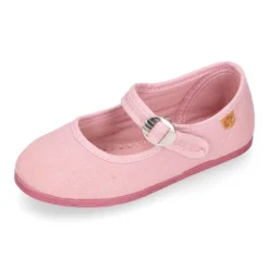 Mercedita niña con hebilla tipo japonesa en PIQUÉ ROSA PALO