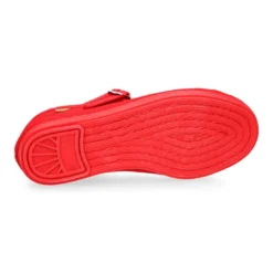 Mercedita niña con hebilla tipo japonesa en PIQUÉ ROJO.