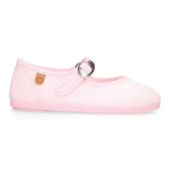 Mercedita niña con hebilla tipo japonesa en PIQUÉ ROSA.