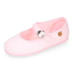 Mercedita niña con hebilla tipo japonesa en PIQUÉ ROSA.