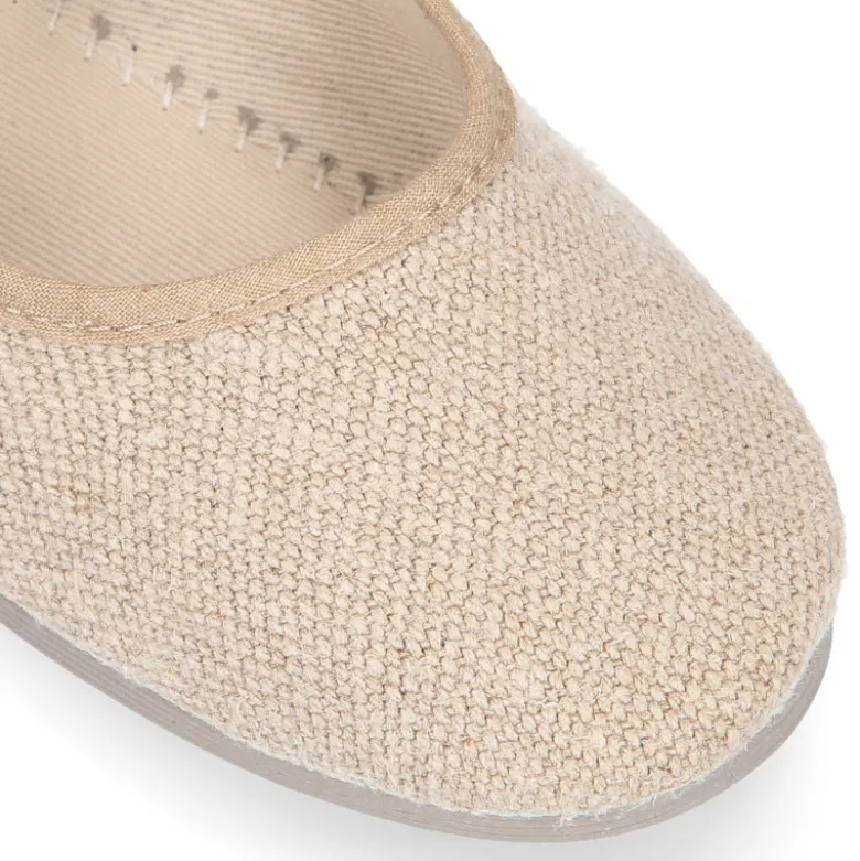 Mercedita niña con hebilla tipo japonesa en LINO NATURAL.
