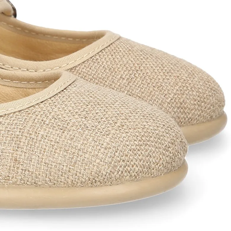 Mercedita niña estilizada en LINO NATURAL.