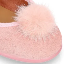 Mercedita niña estilizada en serraje rosa con POMPON.