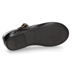 Mercedita niña tipo PEPITO con hebilla en piel NEGRO con diseño Pétalos.