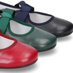 Mercedita o Bailarina tipo Angelito con lazo piel suave en colores Otoño.