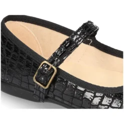 Merceditas hebilla lazo zapatero efecto COCO NEGRO.