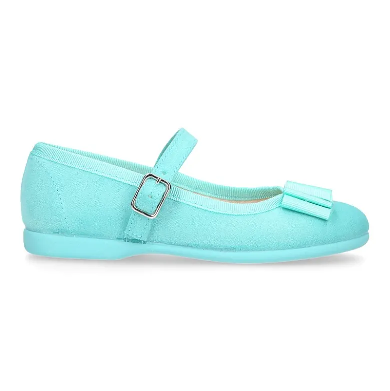 Merceditas hebilla lazo zapatero colores pasteles en Serratex.