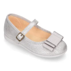 Merceditas niña hebilla lazo zapatero en Serratex METALIZADO.