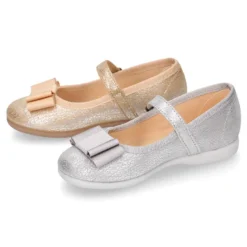 Merceditas niña hebilla lazo zapatero en Serratex METALIZADO.