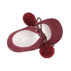 Mercedita tipo angelito en piel serraje con POMPONES.