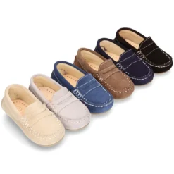 Mocasín Antifaz Peques piso conductor en serraje.