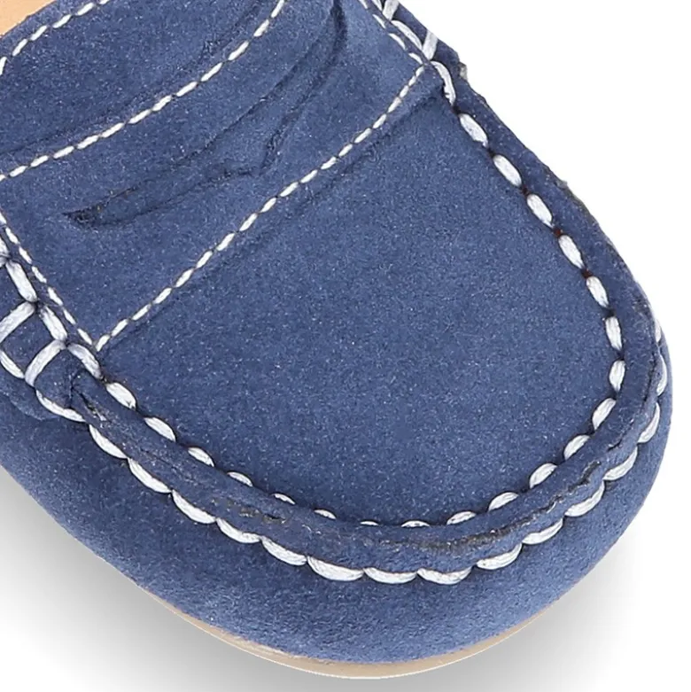 Mocasín Antifaz Peques piso conductor en serraje.