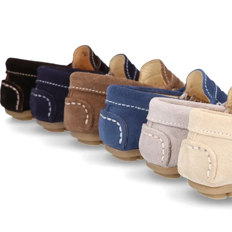 Mocasín Antifaz Peques piso conductor en serraje.