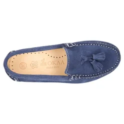 Mocasín BORLAS mayores piso conductor en piel serraje.
