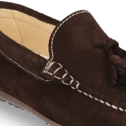 Mocasín BORLAS mayores piso conductor en piel serraje.