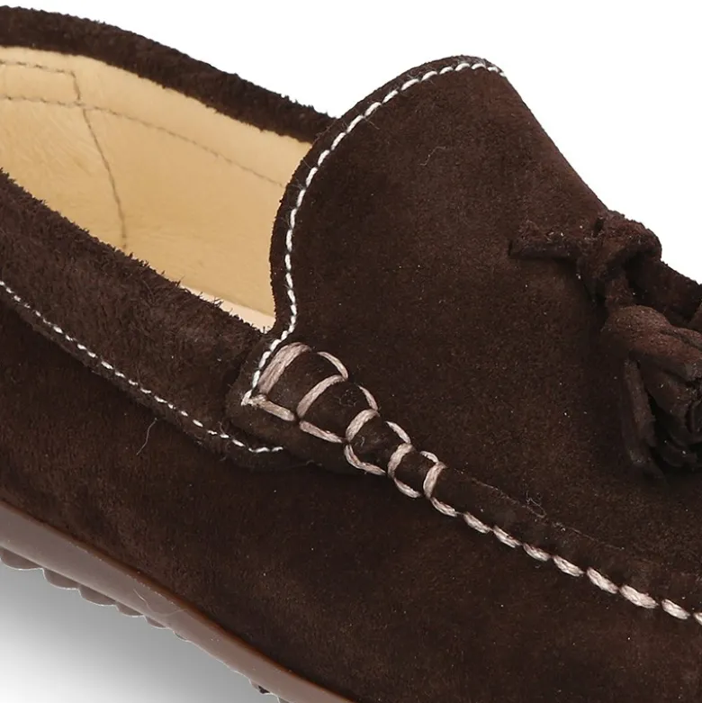 Mocasín BORLAS mayores piso conductor en piel serraje.