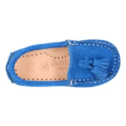 Mocasín BORLAS peques colores temporada en piel serraje.