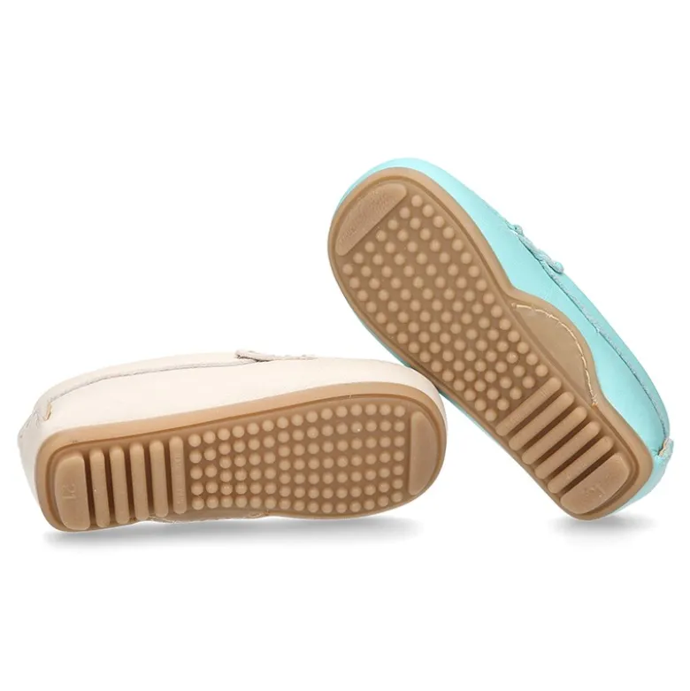 Mocasín con antifaz en piel EXTRA SUAVE y colores pasteles para peques.