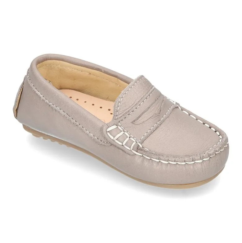 Mocasín con antifaz en piel EXTRA SUAVE y colores pasteles para peques.