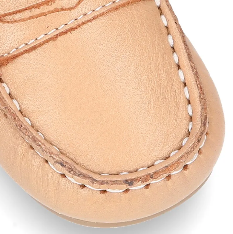 Mocasín con antifaz en piel EXTRA SUAVE y colores pasteles para peques.