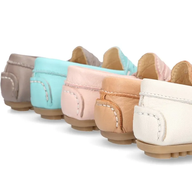 Mocasín con antifaz en piel EXTRA SUAVE y colores pasteles para peques.