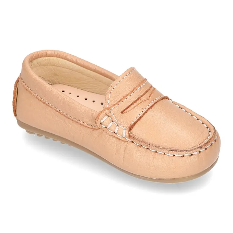 Mocasín con antifaz en piel EXTRA SUAVE y colores pasteles para peques.