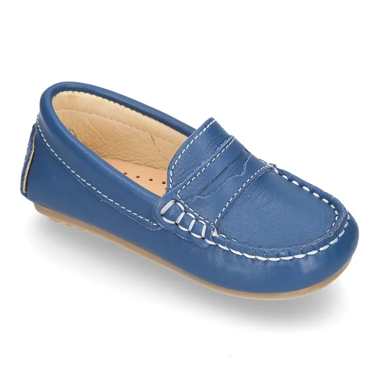 Mocasín con antifaz en piel NAPA SUAVE para peques.