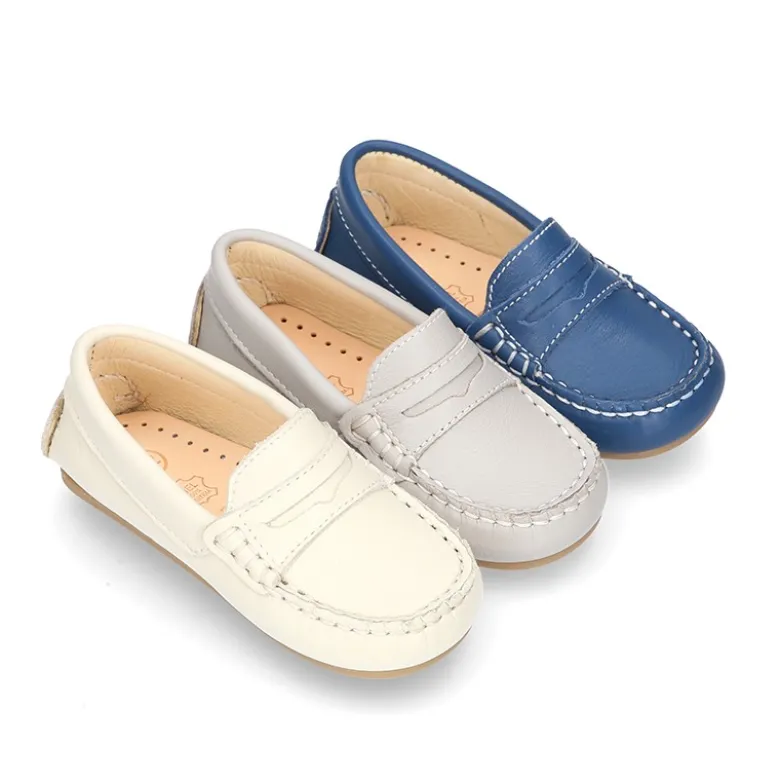 Mocasín con antifaz en piel NAPA SUAVE para peques.