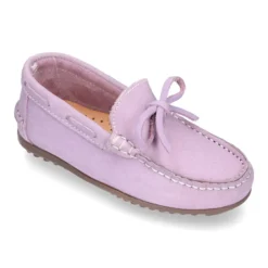 Mocasín con lazos en piel Nobuck para mayores piso conductor.